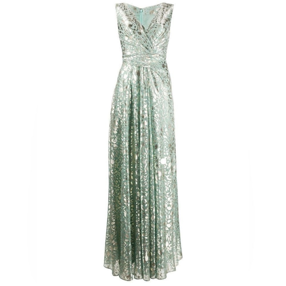 Talbot Runhof Pastel Green/Gold Evening Gown - size 2 - NWT?